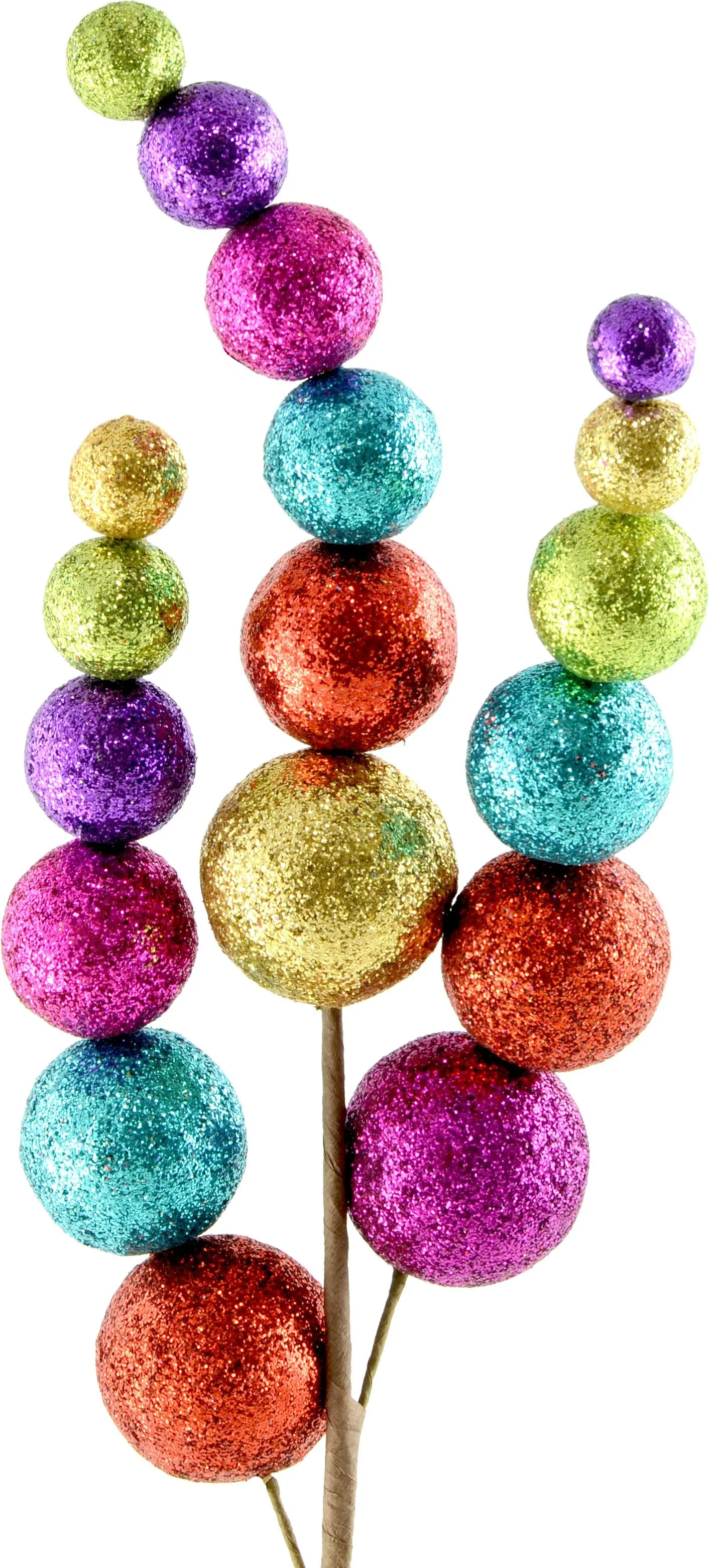 24" Rainbow Metallic Ball Spray: Gold, Lime, Fuchsia, Turquoise