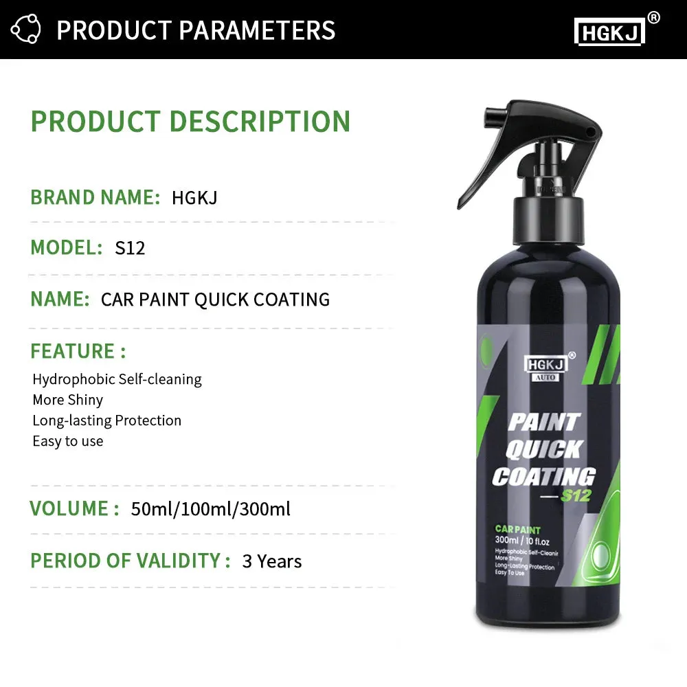 300ML Car Ceramic Coating Wax Liquid Glass Spray for Hydrophobic Shine and Protection