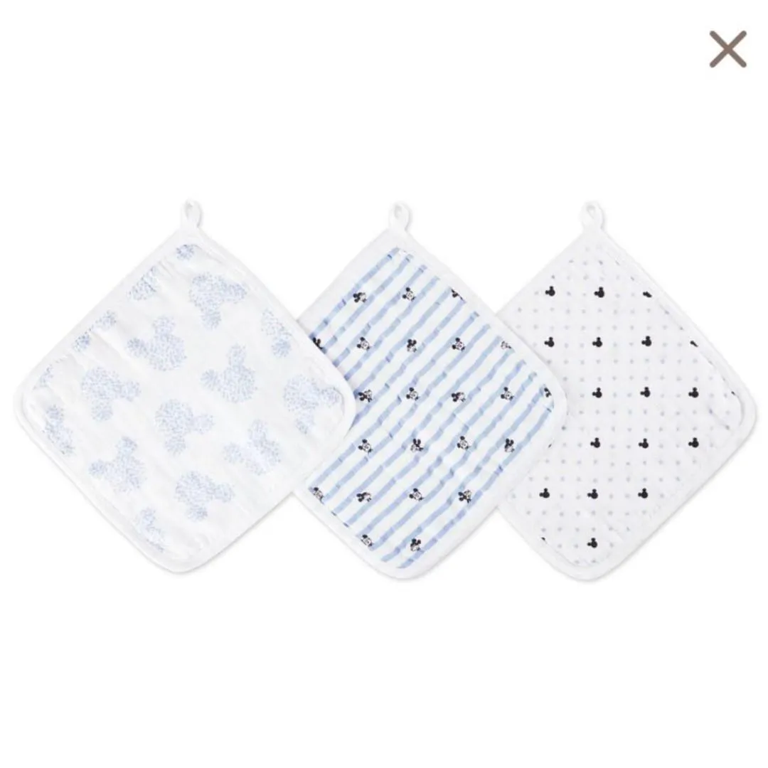 Aden and Anais - Aden by Anais - Wash Cloth Set - Graphic Mickey