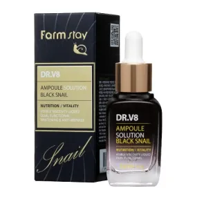 FARMSTAY DR-V8 AMPOULE SOLUTION BLACK SNAIL 30ml
