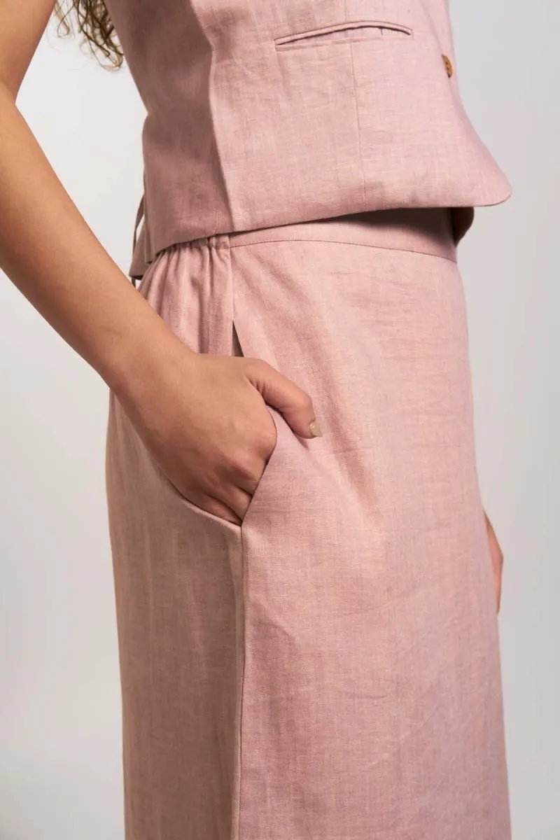 Sakura Organic Cotton Beige Skirt- Blush Beige | Naturally Dyed